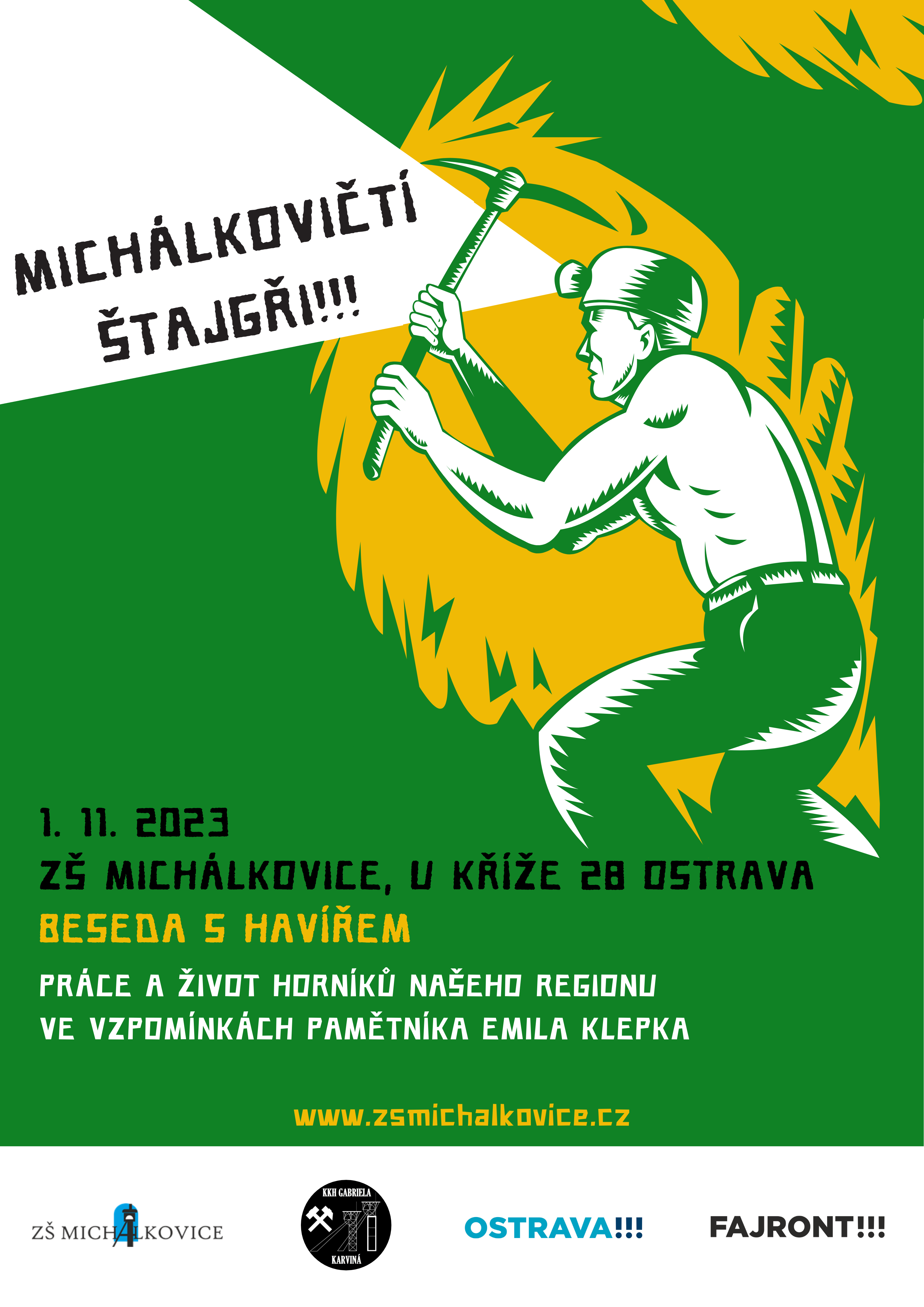 Beseda deváťáků s bývalým havířem Beseda deváťáků s bývalým havířem